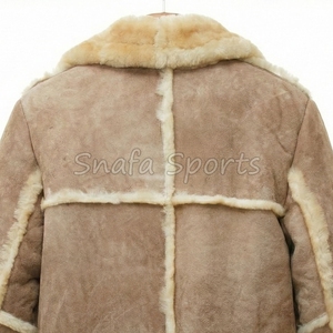 Vestes en cuir et fourrure pour hommes, style motard, en shearling de haute qualité, mode hiver, sur mesure OEM. - Product Image 4