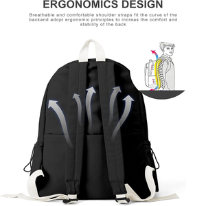 Sac à dos confortable avec cordon de serrage pour étudiants, collégiens, lycéens, sac à dos rétro pour ordinateur portable et livres - Product Image 4