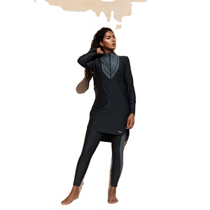 Maillot de bain islamique modeste pour femmes, couvrant entièrement le corps, séchage rapide, tissu extensible, grandes tailles - Product Image 3