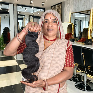 Extensiones de Cabello Humano Indio Virgen de la Mejor Calidad al Por Mayor, Ondulado Natural, Cutícula Alineada, Extensiones Naturales de Exportación - Product Image 1