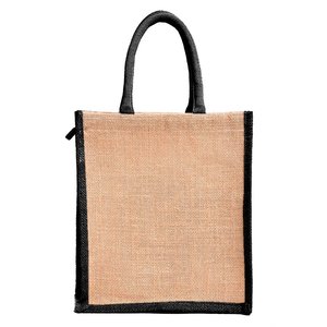 Sac fourre-tout en jute personnalisé, petit format, avec poignée longue, fermeture ouverte, réutilisable pour l'extérieur, idéal pour les cadeaux et les courses, motif imprimé - Product Image 4