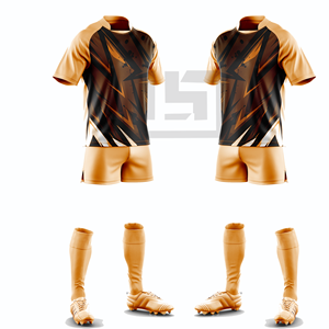 Maillot de rugby personnalisé brodé en 3D, coupe-vent, écologique, col en V, léger, short de sport athlétique pour hommes, équipe adulte, sports de groupe - Product Image 4