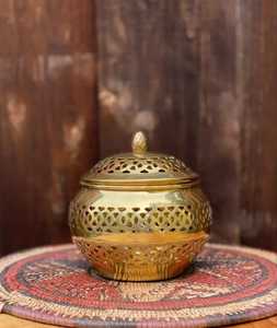 Quemador de Incienso de Metal de Lujo con Base de Madera, Quemador de Incienso Árabe Oud, Decorativo para el Hogar, Porta Incienso - Product Image 3