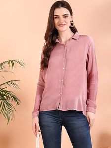 Camisa Holgada de Manga Larga con Cuello Abotonado, Estampado Tie-Dye, Hecha a Mano, de Rayón, para Mujer, Marca Maaesa - Product Image 4