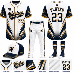 High Quality Baseball Uniform Kit Unisex Softball Sublimation Jersey Pants Socks And Caps Set With Customized Name And Number - Product Image 1