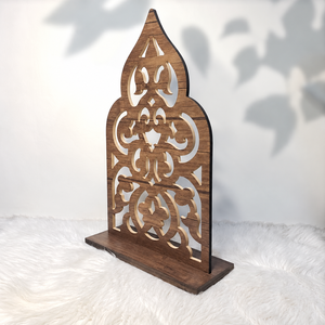 Soporte de Sutrah Islámico de Madera Hecho a Mano con Diseño Arabesco Antiguo Tallado, Soporte de Sutrah de Madera para Musulmanes, Mosquita - Product Image 3