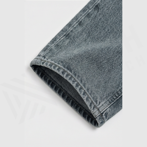 Jean en denim délavé coupe droite pour homme, taille haute, coupe régulière, en coton, style décontracté, pantalon d'automne - Product Image 6
