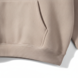 Sudadera con Capucha Beige para Hombre, Corte Holgado, Manga Larga, con Cordón Ajustable, Forro Polar de Algodón - Product Image 6