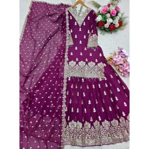 Ensemble de lehenga en mousseline de soie de créateur XL pour occasions spéciales avec dupatta et haut élégant - Product Image 1