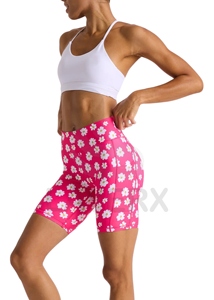 Shorts de sport taille haute pour femmes, motif floral, poches latérales, écologiques, extensibles dans quatre sens, en Spandex/Polyester, respirants, séchage rapide, pour gym et yoga - Product Image 5