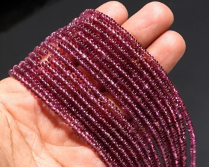 Perles rondes en rhodolite grenat naturel pour la création de bijoux, perles en pierre, pierre précieuse rose, perles en vrac - Product Image 1
