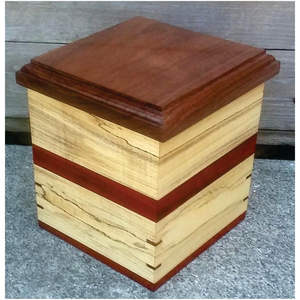 Urna Moderna de Madera para Cremación |   Caja Conmemorativa de Madera Veteada |   Urna Funeraria Personalizada Hecha a Mano para Cenizas de Adultos, Urnas de Madera al por Mayor - Product Image 1