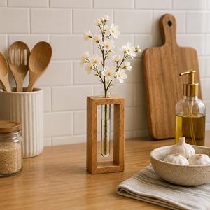 Florero Moderno de Bambú, Portaflores de Madera, Centro de Mesa Minimalista para Sala de Estar, Decoración para el Hogar y Hotel, Regalo - Product Image 2