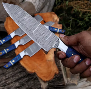 Juego de Cuchillos de Damasco LEGACY BLADES Premium, los Más Vendidos, con Mango de Madera, Forjados a Mano, Cuchillos de Cocina para Chef con Bolsa de Cuero Enrollable - Product Image 2