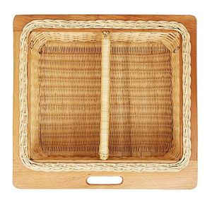 Customised Handwoven Kitchen <b>Basket</b> Pull Out Wicker <b>Baskets</b> With Wooden Runner for Cabinet Closet Clothes <b>Baskets</b> in <b>Wardrobe</b> - Product Image 1