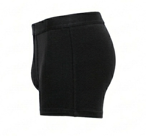 Boxers noirs pour homme en tissu tricoté, confortables, lavables en machine, coupe classique - Product Image 4