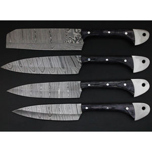 Juego de 5 cuchillos de cocina de acero al carbono de la mejor calidad con mangos de acero, hechos a mano en Pakistán. - Product Image 3