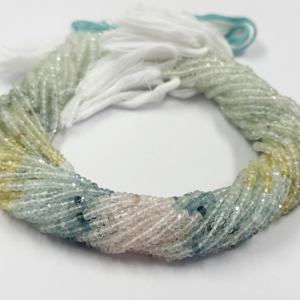 Cuentas sueltas de Aguamarina múltiple Natural de 4mm, cuentas de piedras preciosas Rondelle facetadas para hacer joyería, collar, pulseras, accesorios DIY - Product Image 1