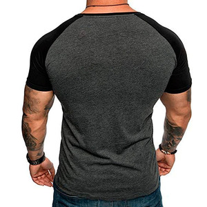 Raglan Shorts Sleeve T-Shirts for Men OEM Custom Short Sleeve Chest Pocket O-Neck Button Cotton Bamboo Plus Size Custom Logo - Product Image 6