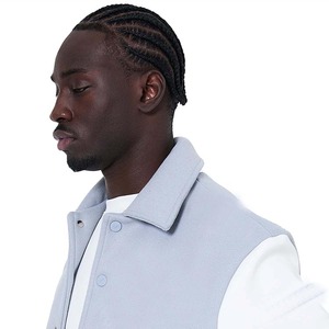 Premium Quality <b>Long</b> Sleeve Drop Shoulder Style <b>Men's</b> Clothing Button Down Outerwear <b>Coats</b> OEM Design Blank Letterman Jacket <b>Men</b> - Product Image 5