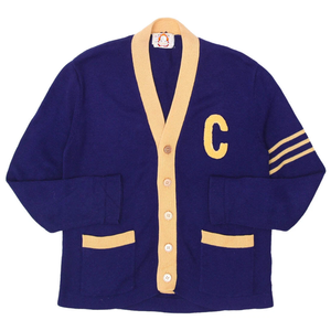 Cárdigan Varsity Vintage Champion con letras bordadas, de punto, con diseño de pata de gallo, estilo universitario griego - Product Image 2