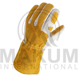 Gants de travail de protection des mains, durables, résistants à la chaleur, respirants, gants de travail à contraction, gants de sécurité en cuir pleine fleur de qualité supérieure - Product Image 3