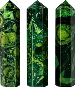 Jaspe Kambaba naturel, pointe de crayon à terminaison unique, pierre précieuse verte polie, fournisseur en gros de cristaux, artisanat, bricolage - Product Image 2