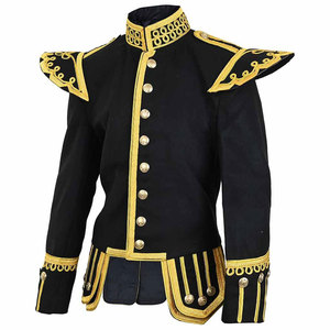 Veste écossaise doublet Highlander Ventoria Enterprises 2026 la plus vendue, en laine noire, sur mesure, pour bagpiper, coupe droite - Product Image 4