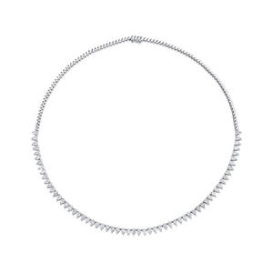 Collar de tenis con diamante de laboratorio en forma de pera engastado en platino y engaste de bisel, joyería elegante para novias, venta al por mayor y al por menor OEM - Product Image 1