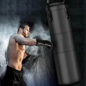 Sac de frappe autonome pour boxe et Muay Thai en cuir véritable avec doublure en polyester, design pliable pour l'entraînement - Product Image 6