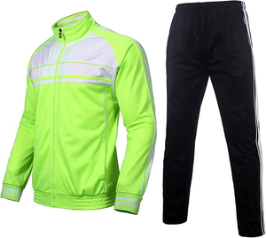 Survêtement Homme Color Block Noir Blanc Rouge Manches Longues Zippé Sportif Respirant Coupe Classique Automne pour Adulte - Product Image 3