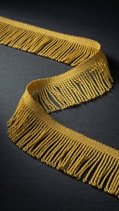 Premium Handmade Traditional Golden Metallic Fringe Trim 3 Inch Solid Elegant Twisted Zari Lace Tassel Dresses Luxury Upholstery - Product Image 5