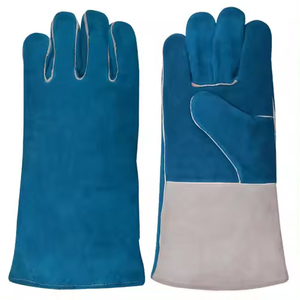 Gants de soudage en cuir industriels à manches longues, gants de soudage en cuir rouges, fonction anti-chaleur, gants de sécurité industriels en cuir pour le soudage - Product Image 2