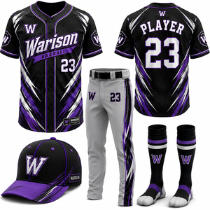 High Quality Youth Baseball Training Uniform Set Sublimation Polyester Made Plus Size Softball Teamwear Uniform Kit - Product Image 1