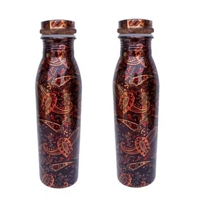 Handcrafted Plain Copper <b>Bottle</b> Drinking Use Perfect For Schools Kitchen Tables And Home Hydration Wholesale From India - Product Image 4