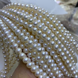Collier et bracelet en perles d'eau douce violettes naturelles Zhuji Pearl, 4-5 mm, presque rondes, perles semi-finies en vrac, vente en gros - Product Image 4