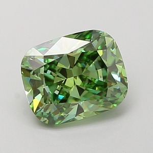 Diamant de laboratoire cultivé CVD de 1,41 ct, taille coussin, vert vif fantaisie, clarté VS1, excellente taille, pierre précieuse non montée pour bijoux personnalisés - Product Image 1