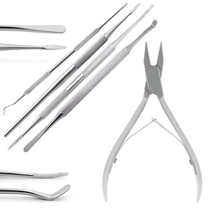 Kit professionnel de manucure et pédicure en acier inoxydable avec coupe-ongles et outils pour cuticules – Meilleure vente d'instruments de podologie - Product Image 1