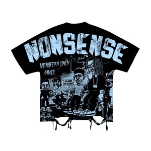 เสื้อยืดพิมพ์ลายวินเทจแขนสั้นทรงโอเวอร์ไซส์ ผ้าฝ้าย 100% สำหรับผู้ชายและผู้หญิง  ถักแบบพิเศษ  ใส่สบาย  เป็นมิตรกับสิ่งแวดล้อม สไตล์ไฮสตรีท - Product Image 2