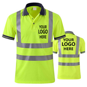 Chemise de travail haute visibilité en polyester à manches courtes avec bande réfléchissante de haute qualité - Product Image 1