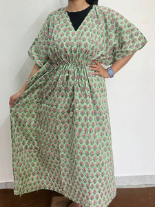 Women's Casual Cotton Printed <b>Kaftan</b> Dress with Soft Fabric and Contemporary Prints - Product Image 1