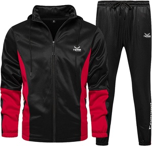 Conjunto de chándal de poliéster para correr, Pantalón deportivo con capucha, jersey de manga larga con cremallera, ropa para gimnasio - Product Image 2