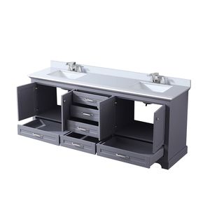 Grigio scuro 80 pollici. L X 22 Pollici Mobile Bagno Doppio con Top in Quarzo Bianco e Set Rubinetto - Product Image 5