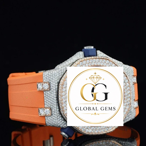 Reloj de Pulsera con Esfera Negra de Diamante Moissanite de Excelente Calidad para Fiestas, Atuendos Casuales y Estilo Urbano en Venta - Product Image 2