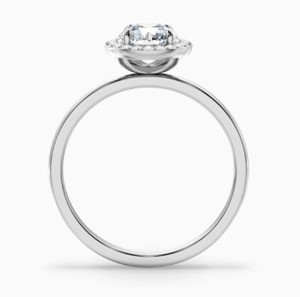 Round Cut Moissanite <b>Ring</b> 925 Sterling <b>Silver</b> White Gold Plated Engagement <b>Ring</b> Classic <b>Solitaire</b> Dainty Minimalist Promise <b>Ring</b> - Product Image 2