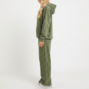 Custom <b>Womens</b> Tracksuit Embroidered <b>Fleece</b> <b>Jogger</b> Set Wholesale Manufacturer - Product Image 3