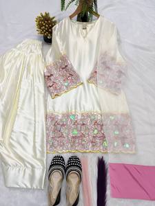 Traje Farshi Shalwar de Seda Cruda y Organza, Vestido Tradicional Pakistaní Charisma, Ropa Étnica para Mujer, Moda Cultural, Shalwar Kameez - Product Image 6