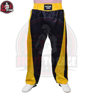Mejor Proveedor Pantalones de Kick Boxing Ecológicos Fáciles de Usar en Color Negro y Amarillo, Venta Caliente, Servicio OEM ODM, Precio Competitivo - Product Image 4