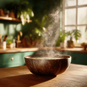 Cuencos Ovalados Modernos de Cáscara de Coco Natural, Hechos a Mano, Ecológicos y Sostenibles, para Restaurantes, Cafeterías y Uso en la Cocina - Product Image 1