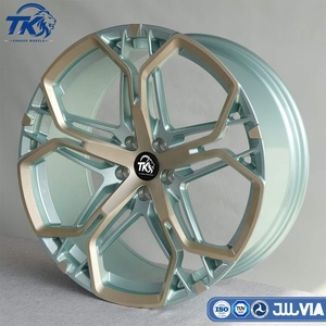 Rines de Aleación de Aluminio Forjado de 15-21 Pulgadas, Personalizados, 5x112, 5x120, 5x114.3, Bicolor Verde, Diseño Poligonal, para Porsche, BMW, Mercedes, Audi - Product Image 3